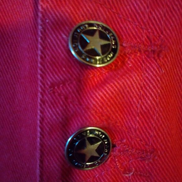 No! Jeans Absolutely Blues red no size tag, 28" waist, High rise, tapered, - Picture 3 of 11